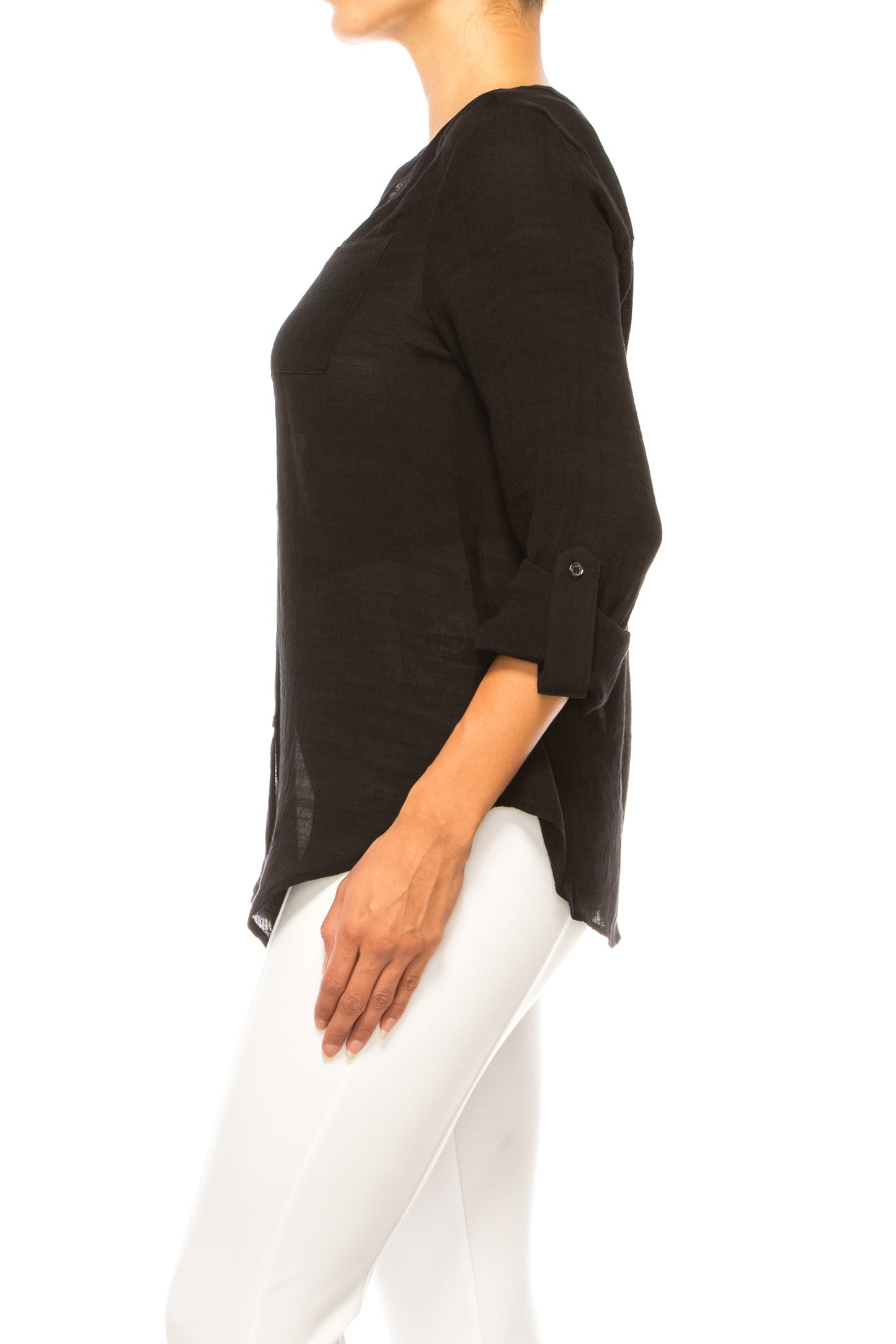 Zac & Rachel Front Pocket Button Down Top