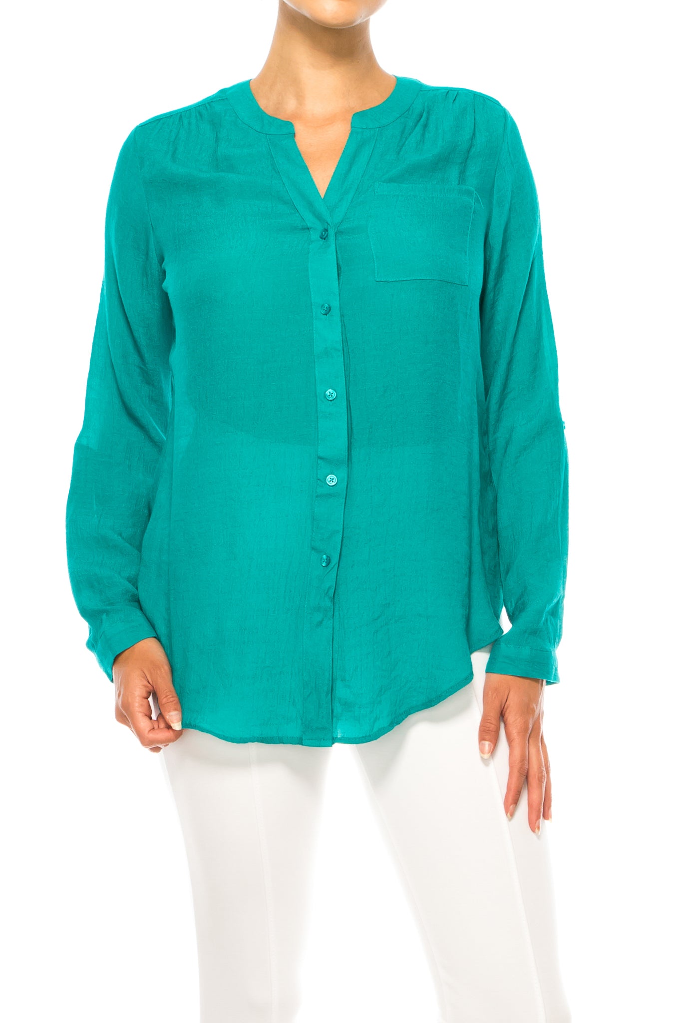 Zac & Rachel Front Pocket Button Down Top