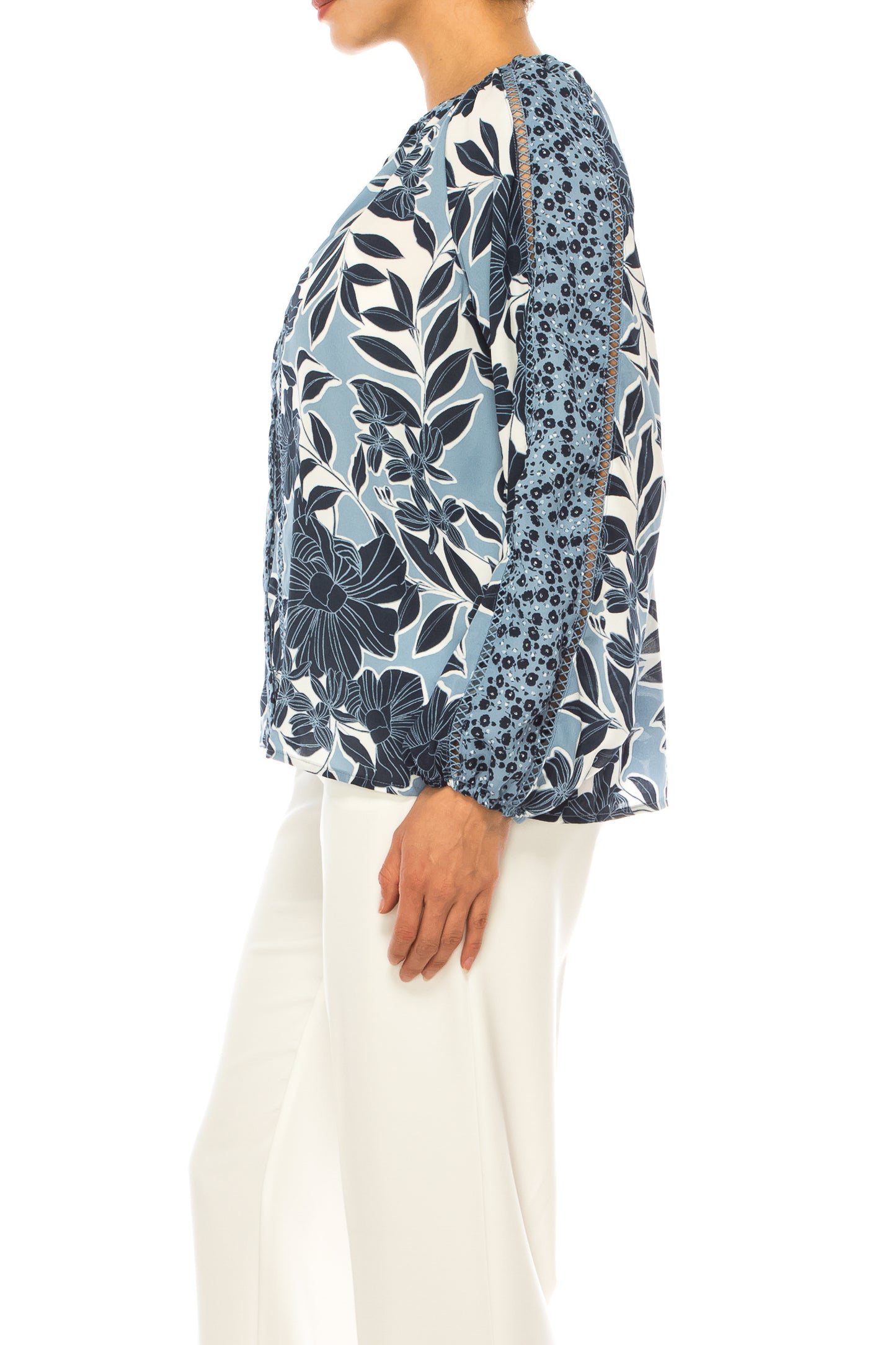Zac & Rachel Flower Print Button Down Top