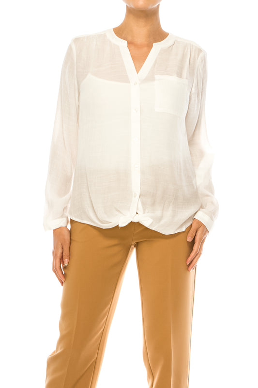 Zac & Rachel Front Pocket Button Down Top