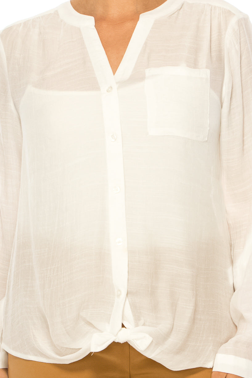Zac & Rachel Front Pocket Button Down Top