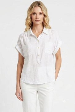 Zac & Rachel Victoria Short Sleeve Button-Down Day Top