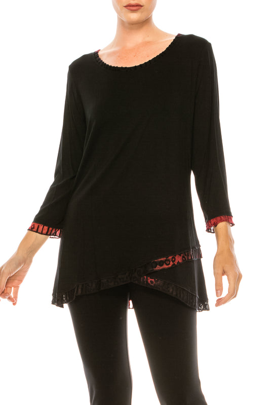 Nygard Scoop Neck 3/4 Sleeve Top