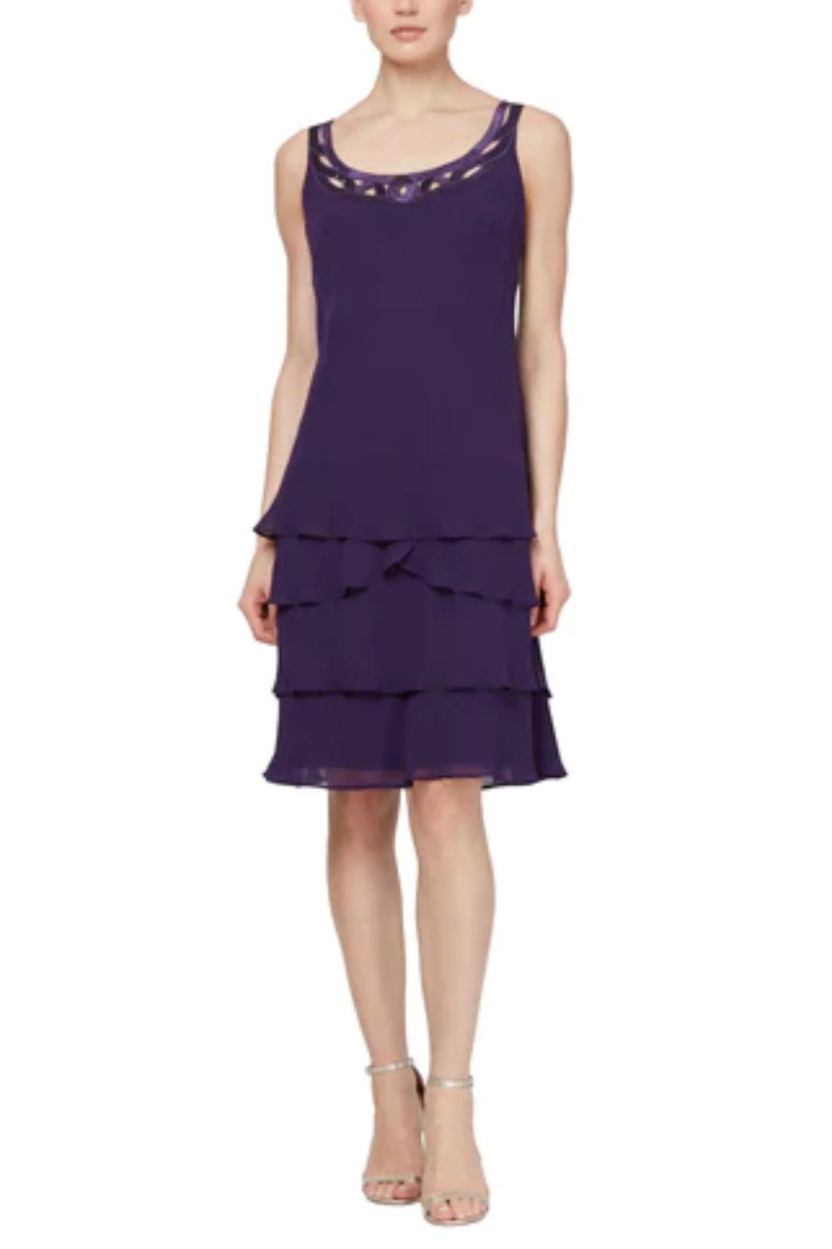 Slny SLNY Chiffon Tiered 2-Piece Evening Jacket Dress – New Yorker's Apparel