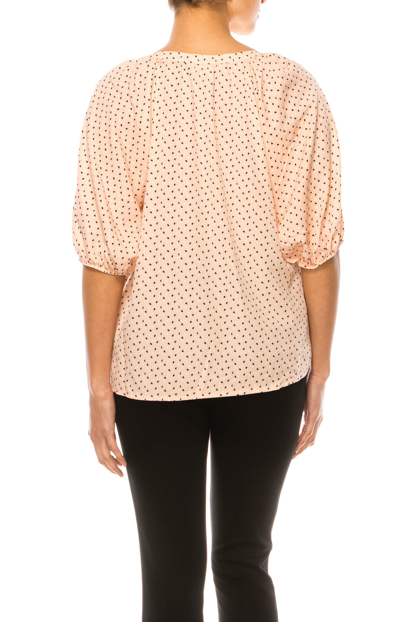 Hope & Harlow Tie-Front Printed Short Sleeve Top
