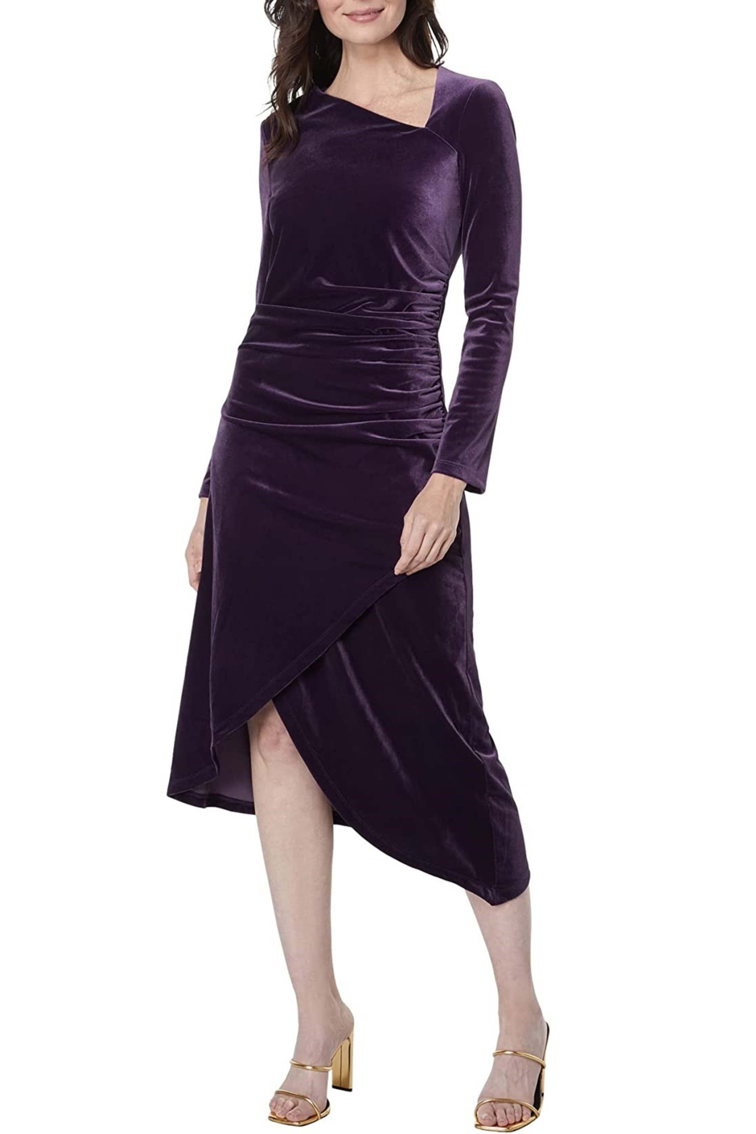 aniyah midi dress Isaac Mizrahi New York Women's Off the Shoulder Midi Dress - Blue