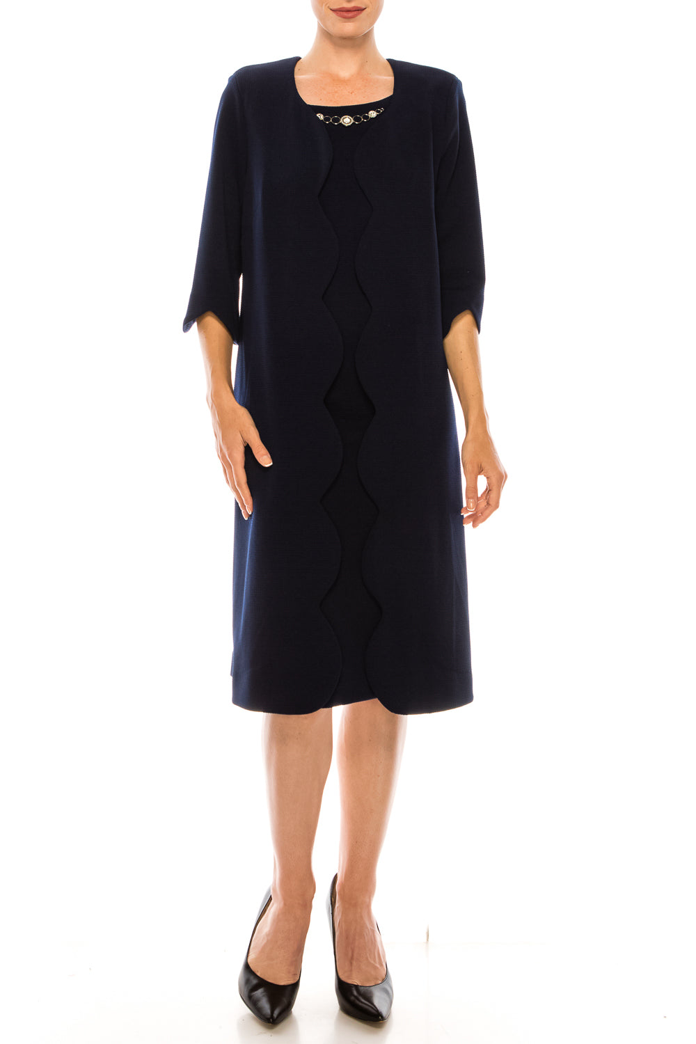 Maya Brooke 3/4 Sleeve 2 Piece Jacket Dress (PLUS SIZE) Maya Brooke 3/4 Sleeve 2 Piece Jacket Dress (PLUS SIZE)
