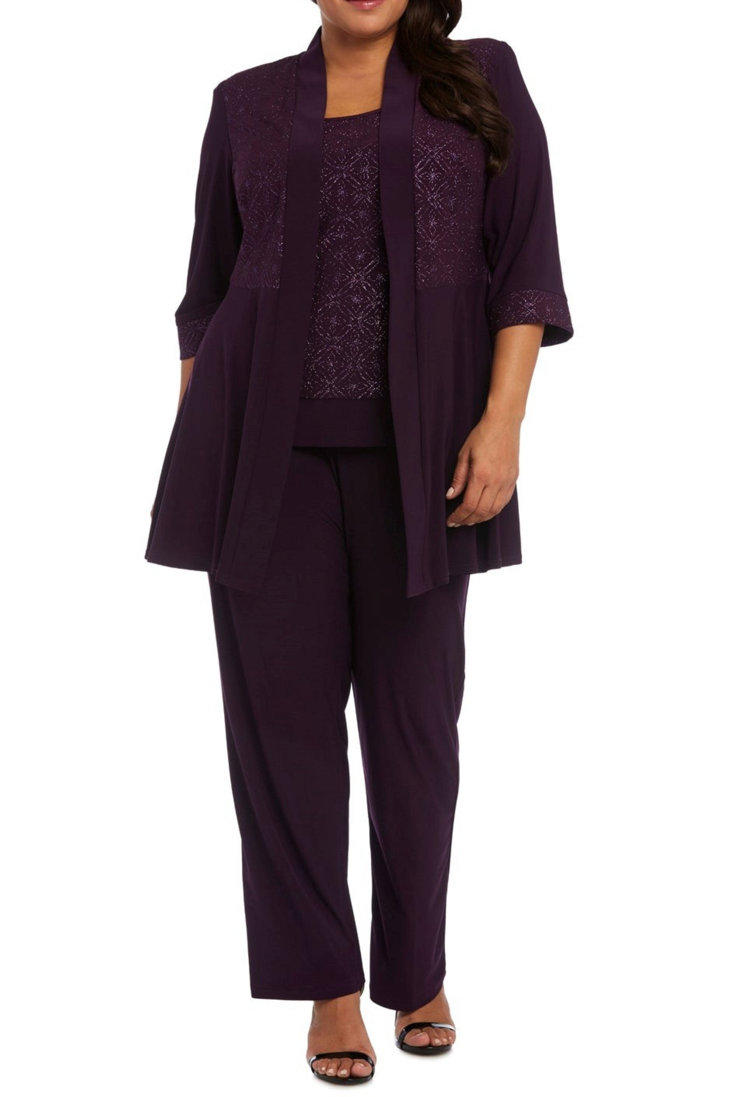 R&M Richards Mock Jacket 2 Piece Evening Pant Set